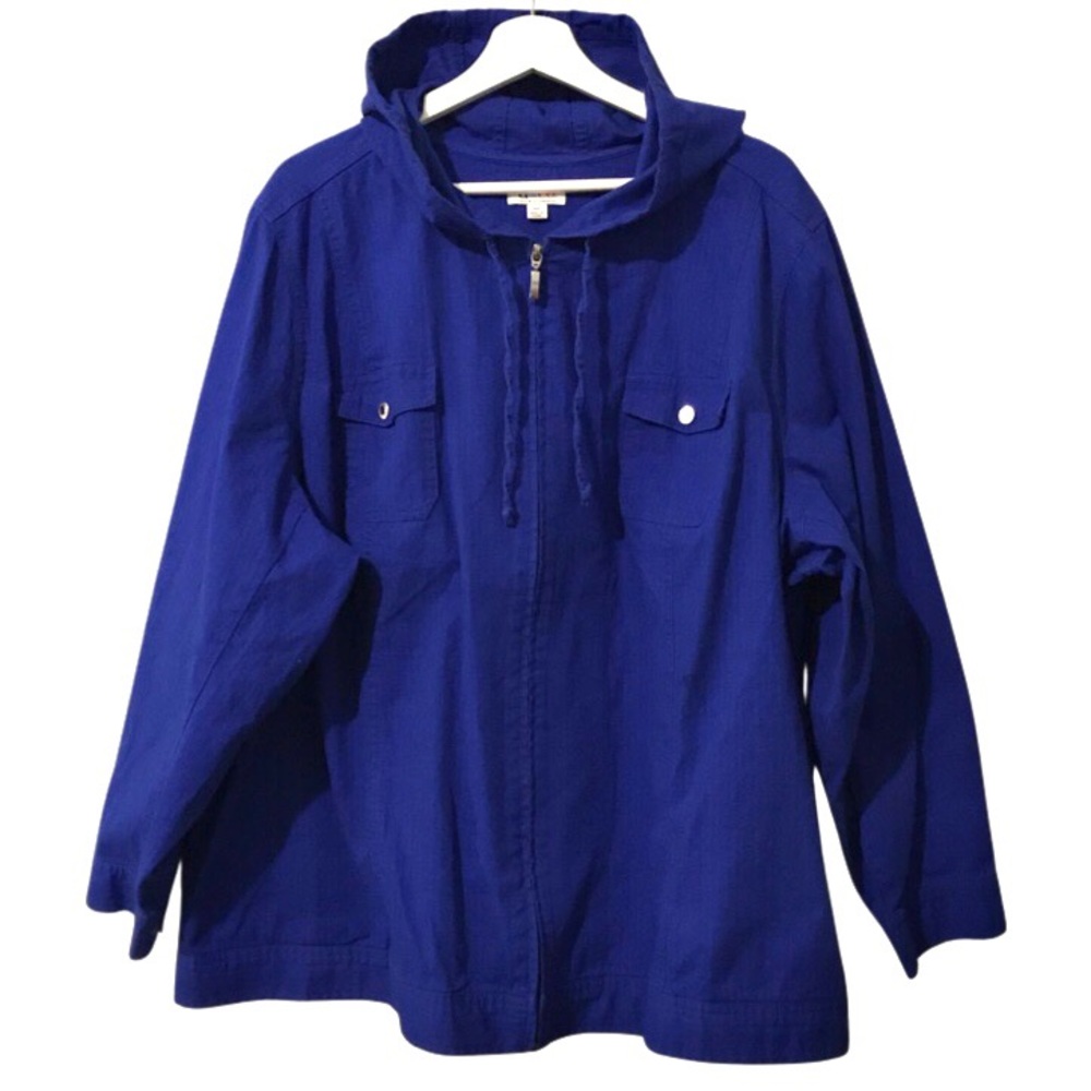 Bright Blue Denim Windbreaker